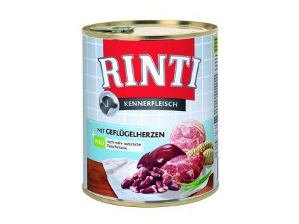 Finnern Rinti konzerva pro psy drůbeží srdce 800 g