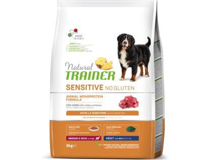 Natural Trainer Sensitive No gluten Adult M/M jehněčí 3 kg