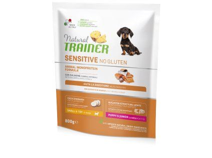 Natural Trainer Sensitive No Gluten Puppy & Junior Mini losos 800 g