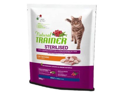 Natural Trainer Cat Sterilised krůtí maso 300 g