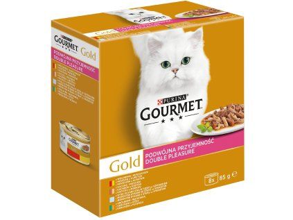 Gourmet Gold multipack (8 ks) - 7+1 zdarma - směs dušených a grilovaných masových kousků