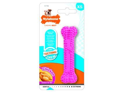 Hračka Nylabone Puppy Teething Dental Chew růžová XS
