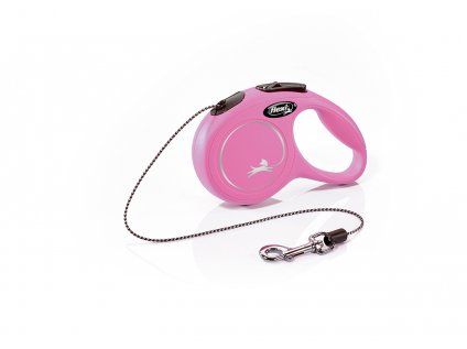Flexi New Classic XS šnůra 3 m/8 kg růžová