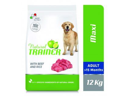 Natural Trainer Maxi Adult Hovězí a rýže 12 kg