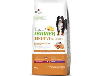 Natural Trainer Sensitive No Gluten Maturity M/M losos 12 kg