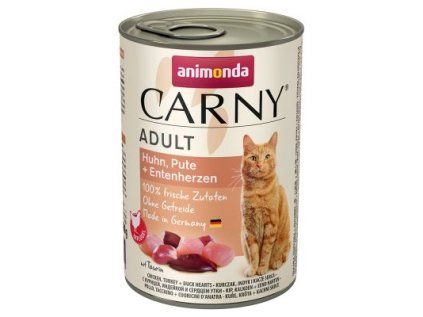 Konzerva Animonda kuře, krůta, kachní srdce 400 g