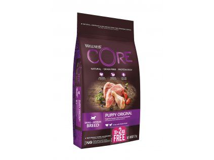 Wellness Core Dog Puppy krůta a kuře 10 + 2 kg