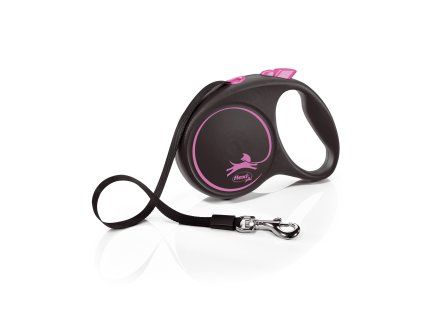 Flexi Black Design L pásek 5 m/50 kg růžové