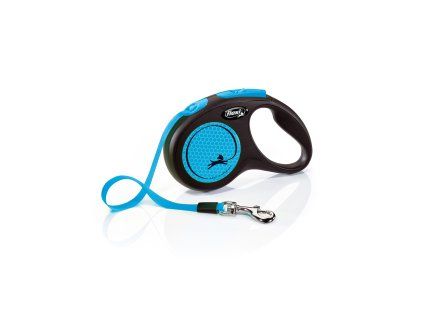 Flexi New Neon S pásek 5m/15 kg modré