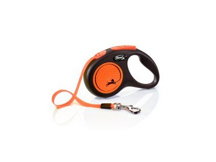 Flexi New Neon S pásek 5m/15 kg oranžové