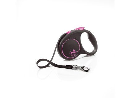 Flexi Black Design S pásek 5m/15 kg růžové