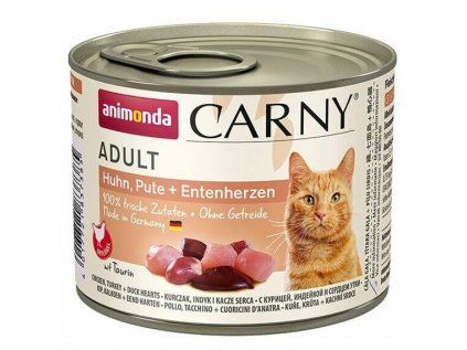 ANIMONDA konzerva CARNY Adult kuře, krůtí a kachní srdce 200 g
