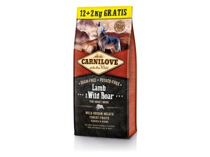 AKCE Carnilove Lamb & Wild Boar 12+2kg - jehněčí a divočák