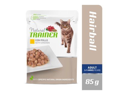 Kapsička Natural Trainer Cat Adult HAIRBALL kuře 85 g