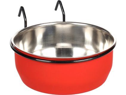 FLAMINGO miska pro hlodavce AVARO HOOK 15 cm červená /černá 880 ml