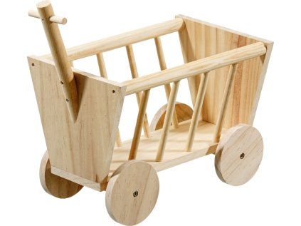 Flamingo doplněk pro hlodavce vozík NATURE WOOD MANGER HANDCART 29 cm