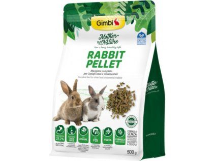 GIMBI MOTHER NATURE králík sušené pelety 500g