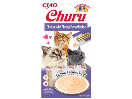 Churu cat masové pyré - kuře, krevety 56 g