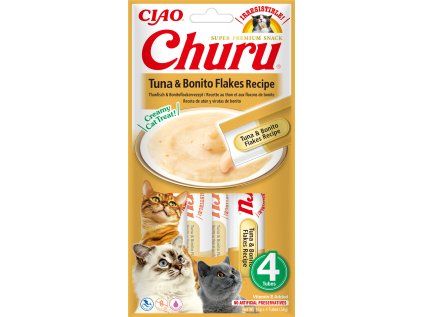 Churu cat masové pyré - tuňák, tuňákové kousky 56 g