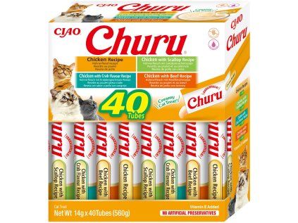 Churu cat masové pyré mix - kuře 560 g (balení)