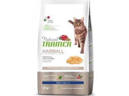 TRAINER Natural Cat HAIRBALL kuřecí 1,5 kg