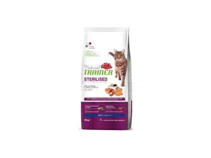 TRAINER Natural Cat STERILISED losos 10 kg