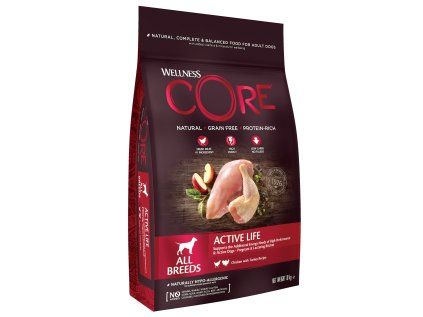 Wellness Core Dog Active Life All Breeds kuře a krůta 10 kg