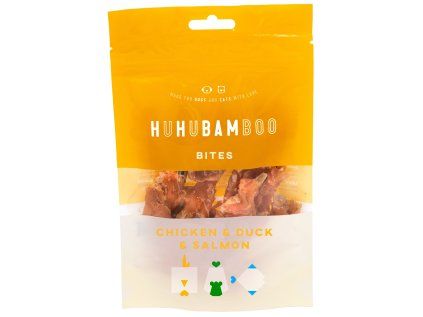Huhubamboo kousky s kuřecím, kachním a lososem 75g