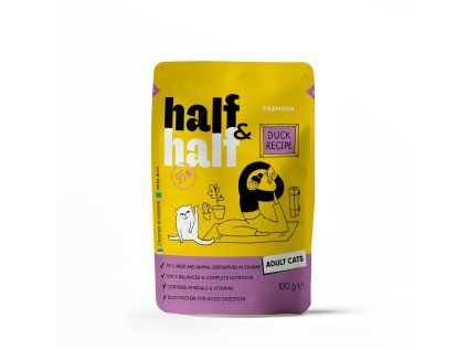 Kapsička Half&Half Adult Cat kousky v omáčce kachna 100 g