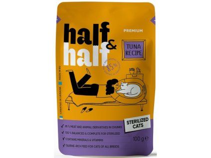 Half&Half Sterilised Cat kousky v omáčce tuňák kapsička pro kočky 100g
