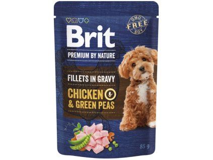 Brit Premium by Nature Fillets in Gravy Chicken&Green Peas kapsička pro psy  85g