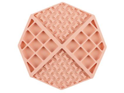 Huhubamboo lízací podložka růzový osmiúhelník 15x15cm