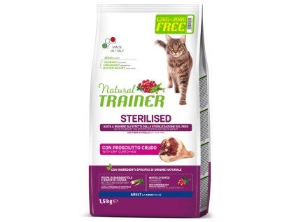 TRAINER Natural Cat Adult STERILISED susena sunka 1,5kg