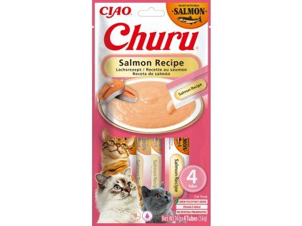 Churu Cat masové pyré – losos 4×14g
