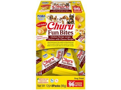 Churu Dog Fun Bites – kuřecí s náplní kuře se sýrem 8x12g