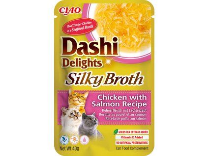 Kapsička Dashi Cat Delights Silky Broth kuře s lososem 40g