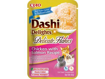 Kapsička Dashi Cat Delights Delicate Flakes kuře s lososem 40g