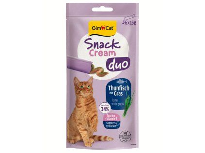 GimCat Snack Cream Duo tuňák a tráva 6x15 g