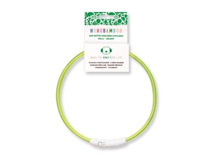 Huhubamboo LED svítící obojek z nylonu zelený 65 cm