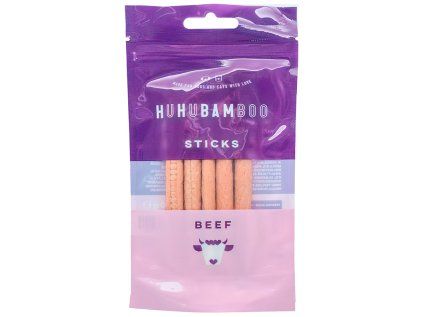 Hovězí pamlsky Huhubamboo sticks 30 g pro psy a kočky