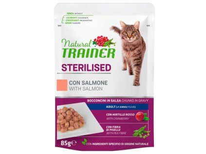 Kapsička pro sterilizované kočky Natural Trainer losos 85 g